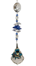 Load image into Gallery viewer, Batman Marvel - crystal suncatcher, decorated with 50mm starburst crystal and lapis lazuli gemstone
