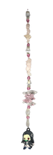 Load image into Gallery viewer, Demon Slayer Nezuko Kamado - crystal suncatcher, decorated with rose quartz gemstone
