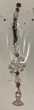 Load image into Gallery viewer, Ballet Dress Pink Suncatcher decorated with garnet gemstones CH313
