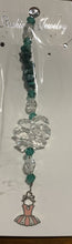 Load image into Gallery viewer, Ballet Dress Pink Suncatcher decorated with garnet gemstones CH313
