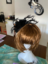 Load image into Gallery viewer, Stunning Black Feather Fascinator FS213
