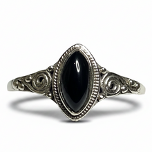 Load image into Gallery viewer, Black Onyx Sterling Silver ring size   4, 12    BR045
