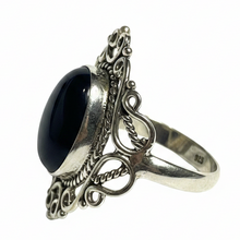 Load image into Gallery viewer, sterling Silver ring with black onyx gemstone 
