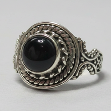 Load image into Gallery viewer, Black Onyx  Sterling silver ring sizes 7, 14 (BR015)
