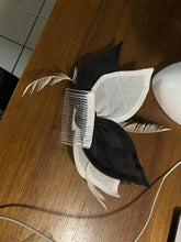 Load image into Gallery viewer, Stunning Black &amp; White Fascinator. FS052
