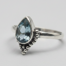 Load image into Gallery viewer, Blue Topaz Sterling silver ring sizes 3, 4, 5, 8, 9, 11, 13, 14 (BR028)
