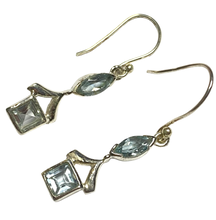 Load image into Gallery viewer, Blue Topaz sterling silver earrings ER127
