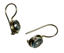 Load image into Gallery viewer, Blue Topaz sterling silver earrings ER128
