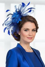Load image into Gallery viewer, Stunning Blue Stacey fascinator. FS007
