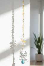 Load image into Gallery viewer, Butterfly Crystal Suncatcher decorated with Lapis Lazuli gemstones CH1
