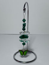 Load image into Gallery viewer, Butterfly crystal with malachite hanging on a stand  SH3
