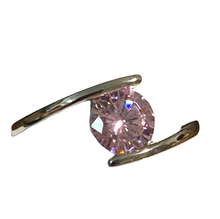 Load image into Gallery viewer, Sterling Silver - Pink cubic zirconia ring. Sizes 4, 5, 6, 7, 8, 9, 11, 12. SS254
