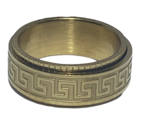 Load image into Gallery viewer, Fidget ring -  Gold ring with pattern fidget ring. FR200
