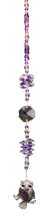 Load image into Gallery viewer, Purple owl suncatcher is decorated with crystals and amethyst gemstones
