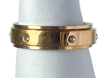 Load image into Gallery viewer, Fidget ring - rose gold and sparkle spinner. Sizes 5, 7, 8, 9, 10, 11. FR115
