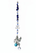 Load image into Gallery viewer, Butterfly Crystal Suncatcher decorated with Lapis Lazuli  CH1
