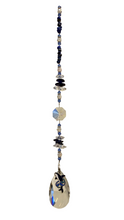 Load image into Gallery viewer, Deluxe Whale Crystal Suncatcher decorated with lapis lazuli gemstones CH342
