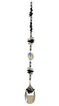 Load image into Gallery viewer, Deluxe Whale Crystal Suncatcher decorated with lapis lazuli gemstones CH343
