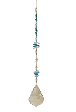 Load image into Gallery viewer, Deluxe Starburst Crystal Suncatcher decorated with turquoise gemstones CH344
