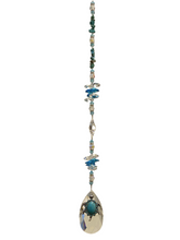 Load image into Gallery viewer, Deluxe Turtle Crystal Suncatcher decorated with turquoise gemstones CH350
