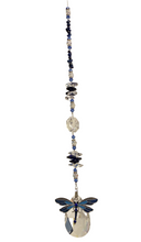 Load image into Gallery viewer, Deluxe Blue Dragonfly Crystal Suncatcher decorated with lapis lazuli gemstones CH354
