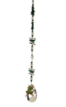 Load image into Gallery viewer, Deluxe Frog Crystal Suncatcher decorated with Malachite gemstones CH358

