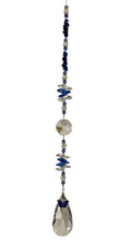 Load image into Gallery viewer, Deluxe Butterfly Crystal Suncatcher decorated with lapis lazuli gemstones CH359
