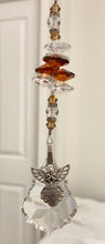 Load image into Gallery viewer, Angel Crystal Suncatcher decorated with tigers eye gemstones CH361
