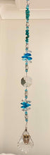 Load image into Gallery viewer, Owl Crystal Suncatcher decorated with turquoise gemstones CH362
