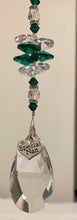 Load image into Gallery viewer, Special Nan Crystal Suncatcher decorated with malachite gemstones CH365
