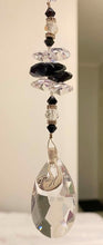 Load image into Gallery viewer, Sloth Crystal Suncatcher decorated with snowflake obsidian gemstones CH366
