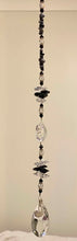 Load image into Gallery viewer, Sloth Crystal Suncatcher decorated with snowflake obsidian gemstones CH366
