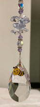 Load image into Gallery viewer, Bee Suncatcher decorated with amethyst gemstones CH367
