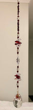 Load image into Gallery viewer, Elephant Suncatcher decorated with garnet gemstones CH368

