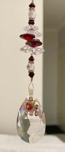 Load image into Gallery viewer, Elephant Suncatcher decorated with garnet gemstones CH368

