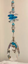 Load image into Gallery viewer, Dolphin Suncatcher decorated with turquoise gemstones CH369

