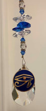Load image into Gallery viewer, Evil Eye Suncatcher decorated with lapis lazuli gemstones CH370
