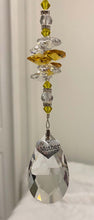 Load image into Gallery viewer, Mother Crystal Suncatcher decorated with malachite gemstones CH371
