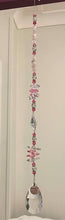 Load image into Gallery viewer, Mummy's Little Girl Crystal Suncatcher decorated with rose quartz gemstones CH379

