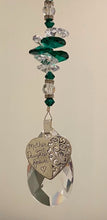 Load image into Gallery viewer, Mother and Daughter Forever Crystal Suncatcher decorated with malachite gemstones CH381
