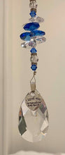 Load image into Gallery viewer, I Love you to the Moon and Back Crystal Suncatcher decorated with lapis lazuli gemstones CH382
