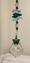 Load image into Gallery viewer, Butterfly Suncatcher decorated with malachite gemstones CH386
