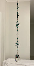 Load image into Gallery viewer, Ladybird on 4 leaf clover Suncatcher decorated with malachite gemstones CH387
