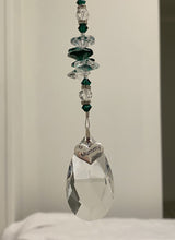 Load image into Gallery viewer, Mummy Suncatcher decorated with malachite gemstones CH38
