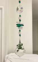Load image into Gallery viewer, Frog Suncatcher decorated with malachite gemstones CH389
