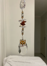 Load image into Gallery viewer, Dog Suncatcher decorated with carnelian gemstones CH392
