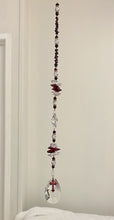 Load image into Gallery viewer, Cross Suncatcher decorated with Garnet gemstones CH393
