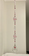 Load image into Gallery viewer, Flamingo Suncatcher decorated with rose quartz gemstones CH395
