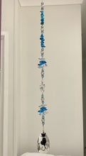 Load image into Gallery viewer, Cats Suncatcher decorated with turquoise gemstones CH400
