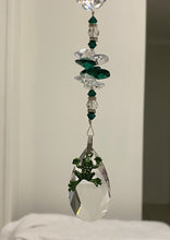 Load image into Gallery viewer, Frog Suncatcher decorated with malachite gemstones CH402
